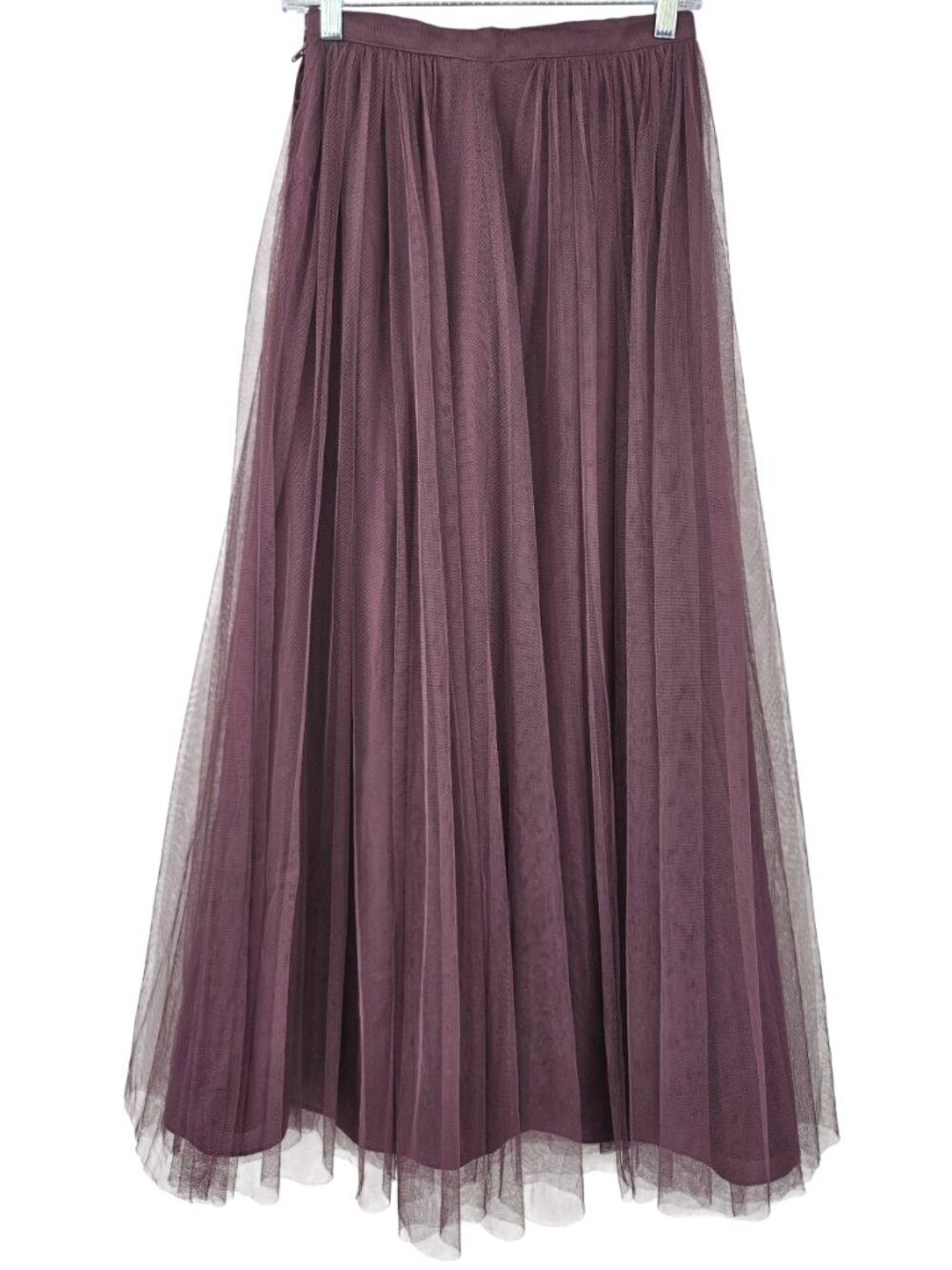 BHLDN Jenny Yoo Collection Louise Tulle Maxi Skirt Burgundy Women's Size 0 Party - Picture 3 of 9